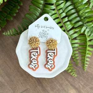 Texas • Longhorns • University of Texas • Game Day • Spirit Earrings