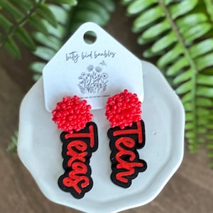 Texas Tech Earrings: Red Raiders Game Day Spirit Wear