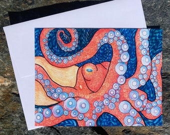 Inspiring Octopus “Focus” Greeting Card