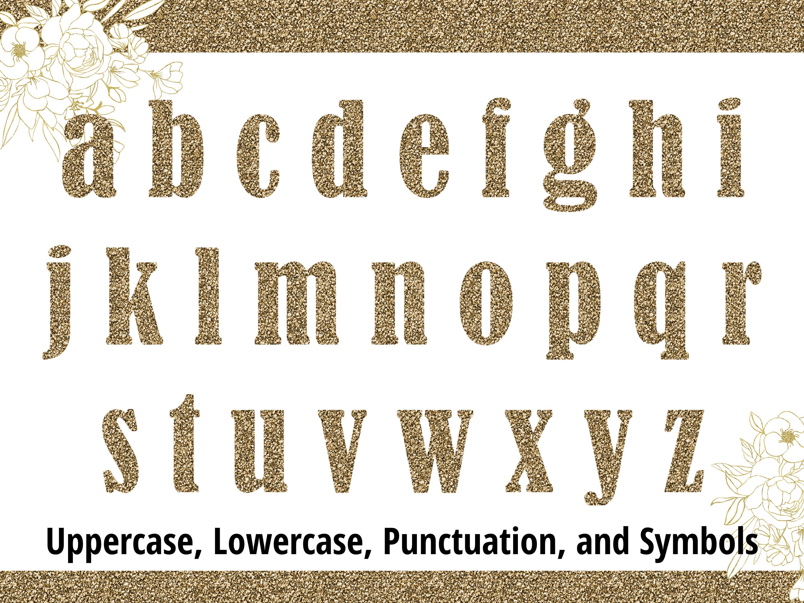 Gold Glitter Alphabet Gold Letters and Numbers Glitter - Etsy