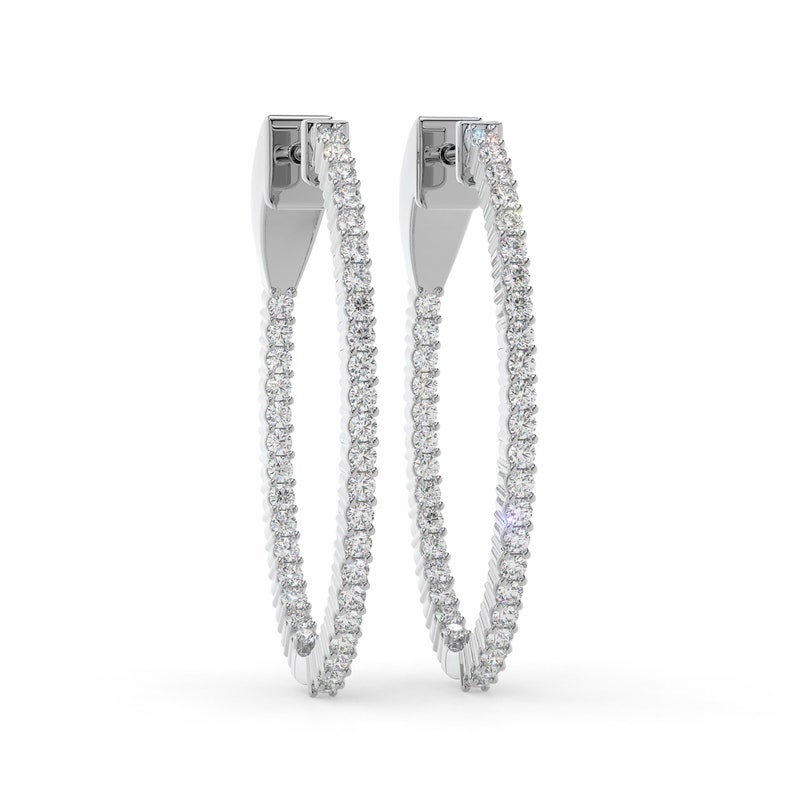 14K Yellow Gold Plated or 925 Rhodium Plated 32x21mm Insideoutside