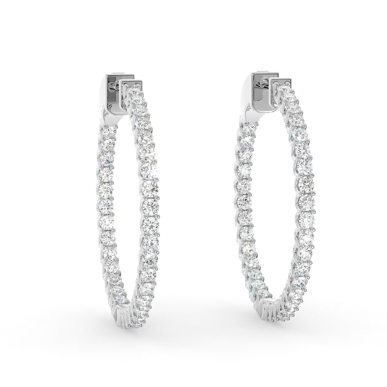 14K Yellow Gold Plated or 925 Rhodium Plated 31mm Insideoutside Round