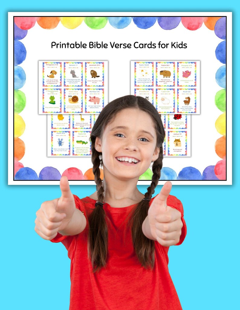 Printable Bible Verse Memorization Cards for Kids - Etsy