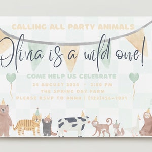 Party Animal Birthday Invitation Template