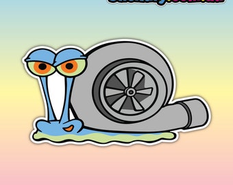 Turbo Snail Car Meme Slow Bumper Sticker Project Turbo JDM