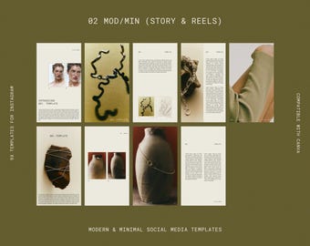 02 MOD/MIN | Modern, Minimal Social Media/Instagram Story & Reel Templates for Canva