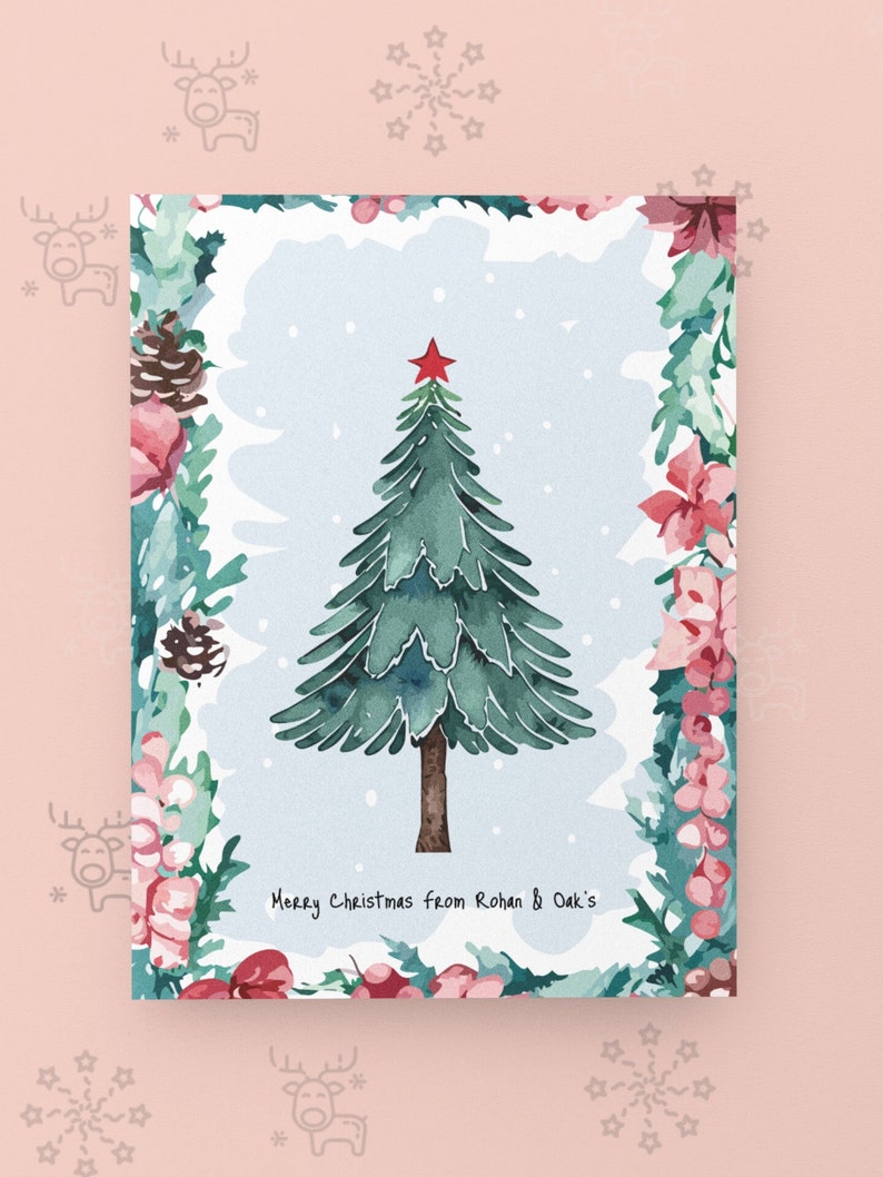 Editable Christmas Card Canva Template | 4x5 Holiday Greeting Card ...