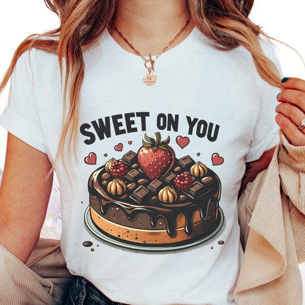 Valentinstag Torte "Sweet On You" Organic Shirt, Valentinstags Kuchen T-Shirt: Für Bäcker, Konditoren & Süßigkeiten Fans – Süße Geschenkidee