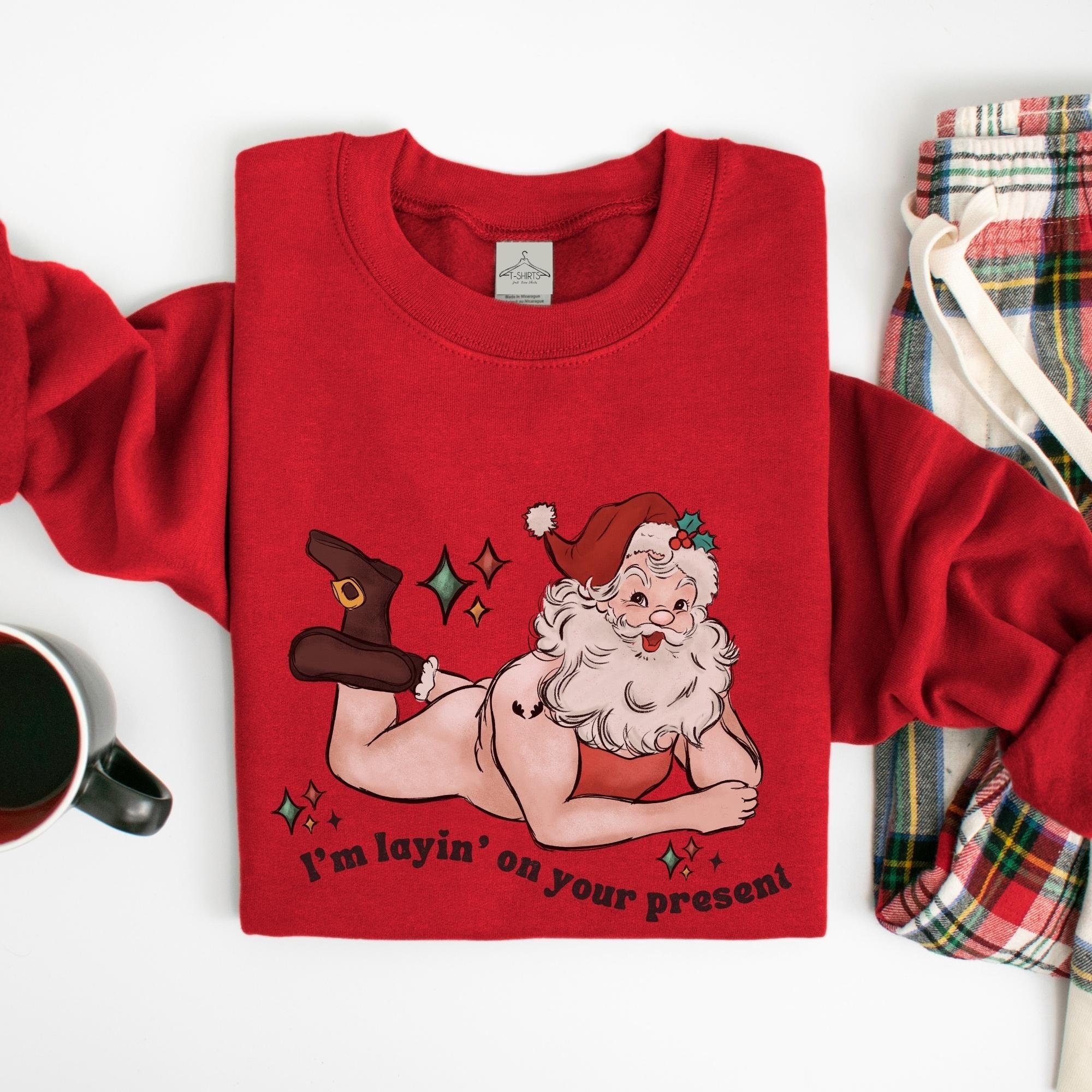 Naked santa christmas sweater deals