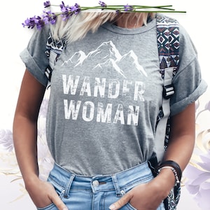 Hiking Woman Shirt, Hiking T-Shirt, Hiking Shirt, Superhero Shirt, Hiker Gift, Mountains and Nature Shirt, Mountain T-Shirt, Nature Lover