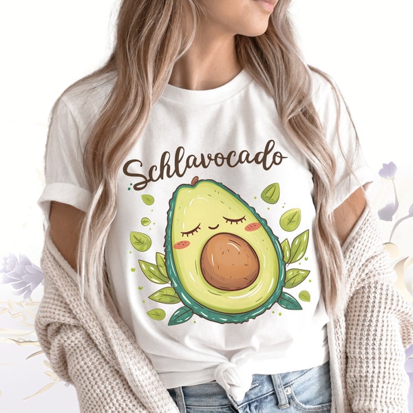 Schlafende Avocado "Schlavocado" Unisex Shirt, Kawaii Schlaf-Shirt, Offizielles T-Shirt für Avocado-Liebhaber, Avocadofan Schlafshirt TShirt