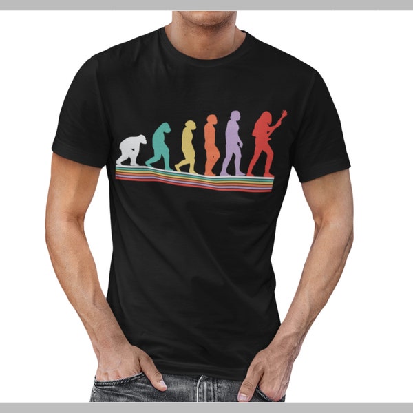 Unisex Shirt "Evolution Electric Guitar", Evolution T-Shirt, Electric Guitar Shirt, Evolution of Men, Shirts for Guitar Player, Guitar Teacher Shirt