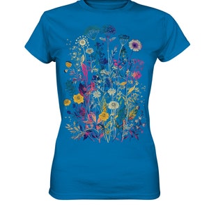 T-shirt imprimé fleurs sauvages pressées, T-shirt fleuri, Cadeau pour amoureux des plantes, T-shirt fleurs sauvages, T-shirt jardinier, T-shirt fleurs sauvages femme, T-shirt plantes Royal Blue