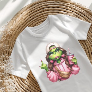 Camiseta "Chica Atrevida", Camiseta Gráfica Unisex, Moda Urbana Hipster, Camiseta de Mujer con Monstruo Verde, Camiseta con Declaración "Fuck You"