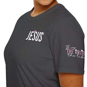 Camiseta con letras "JESÚS, El Camino, La Verdad, La Vida", Camiseta de Fe de Religión Cristiana, Camisa de Pascua de Espiritualidad de la Iglesia de Dios de los cristianos