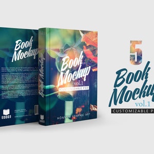 Book Mockup Vol 1 / Hardcover / Cover Mockup / PSD Mockup Design / Customizable / Digital Download