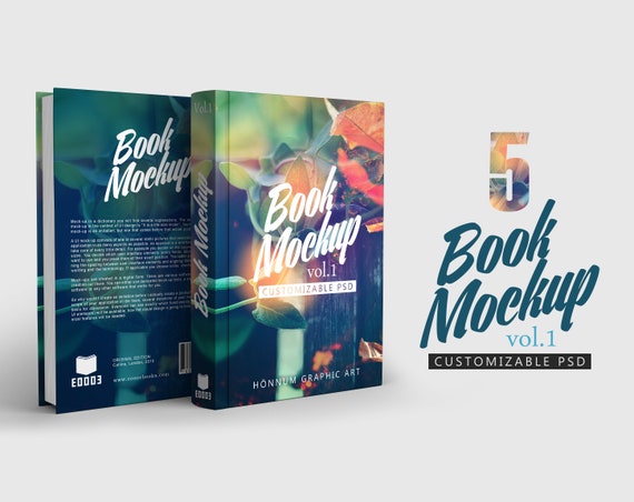 Book Mockup Vol 1 / Hardcover / Cover Mockup / PSD Mockup Design / Customizable / Digital Download