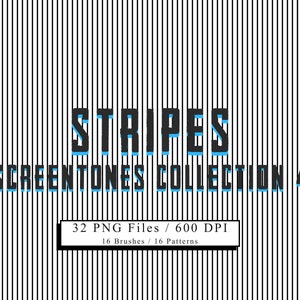 Screentones Collection 4 - Stripes / Photoshop Patterns / Photoshop Brushes / Art Tools / Digital Screentones / Printable