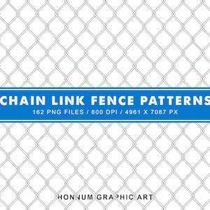 Chain Link Fence Patterns / Wire Mesh Fence / Digital Download / PNG Transparent Background
