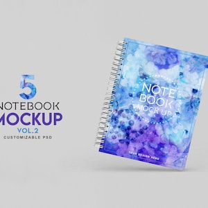 Notebook Mockup Vol 2 / Journal Mockup / Spiral Notebook Mockup / Diary Mockup / Customizable / Digital Download