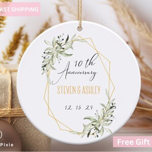 Married Ornament Personalized, Anniversary Ornament, Anniversary Gift for any Number of Years Married 10th 25th 40th 50th, Wedding Ornament