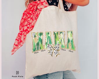 Personalized Mama Canvas Tote, Mother's Day Gift
