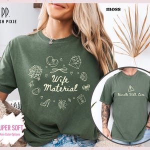 Handle With Care T-Shirt, Wife Material T-Shirt, Matching T-Shirts, Couples Shirts Gift, Anniversary Gift, Couples Gift, Valentine Day Gift