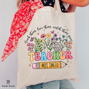 Custom Teacher Tote Bag: Personalized Teacher Appreciation Gift