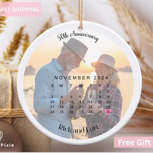 Personalized Anniversary Ornament: Custom Wedding Keepsake