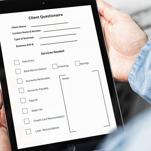 Bookkeeping Onboarding Checklist Etsy