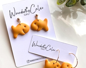 Goldfish Cheese Crackers Earrings, Snack Food Clay Earrings, Back To School Earrings, Teacher Appreciation Week Gift, School Theme Gifts