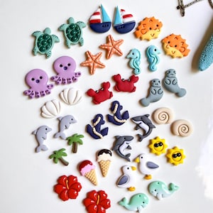 Bauen Sie Ihren Sommer Küsten Ohrring Set, Strand Ozean Ton Ohrringe, Sommer Schmuck, Meerestier Ohrringe, Meeresbiologen Geschenke