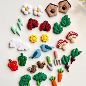 Build Your Own Spring Summer Earring Set, Spring Clay Jewelry, Unique Handmade Gift, Garden Earrings, Vegetable Earrings, Nature Lover Gift