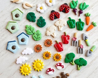 Build Your Own Spring Summer Earring Set, Spring Clay Jewelry, Unique Handmade Gift, Summer Earrings, Garden Earrings, Vegetable Earrings