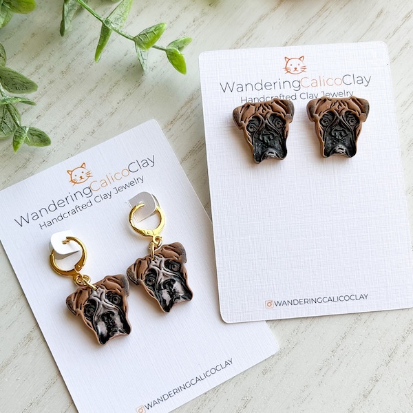 Custom Boxer Earrings, Custom Dog Jewelry, Personalized Dog Breed, Boxer Lover Gift, Unique Dog Gift Idea, Veterinarian Gift