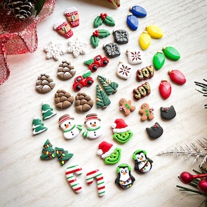 Build Your Own Christmas Stud Set, Christmas Clay Earrings, Holiday Earrings Set, Christmas Jewelry, Winter Stud Earrings, Snowman Earrings