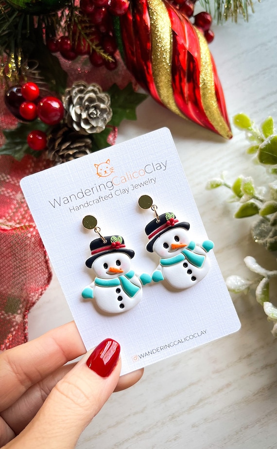 Frosty Snowman Polymer Earrings Frosty Snowman Polymer Earrings