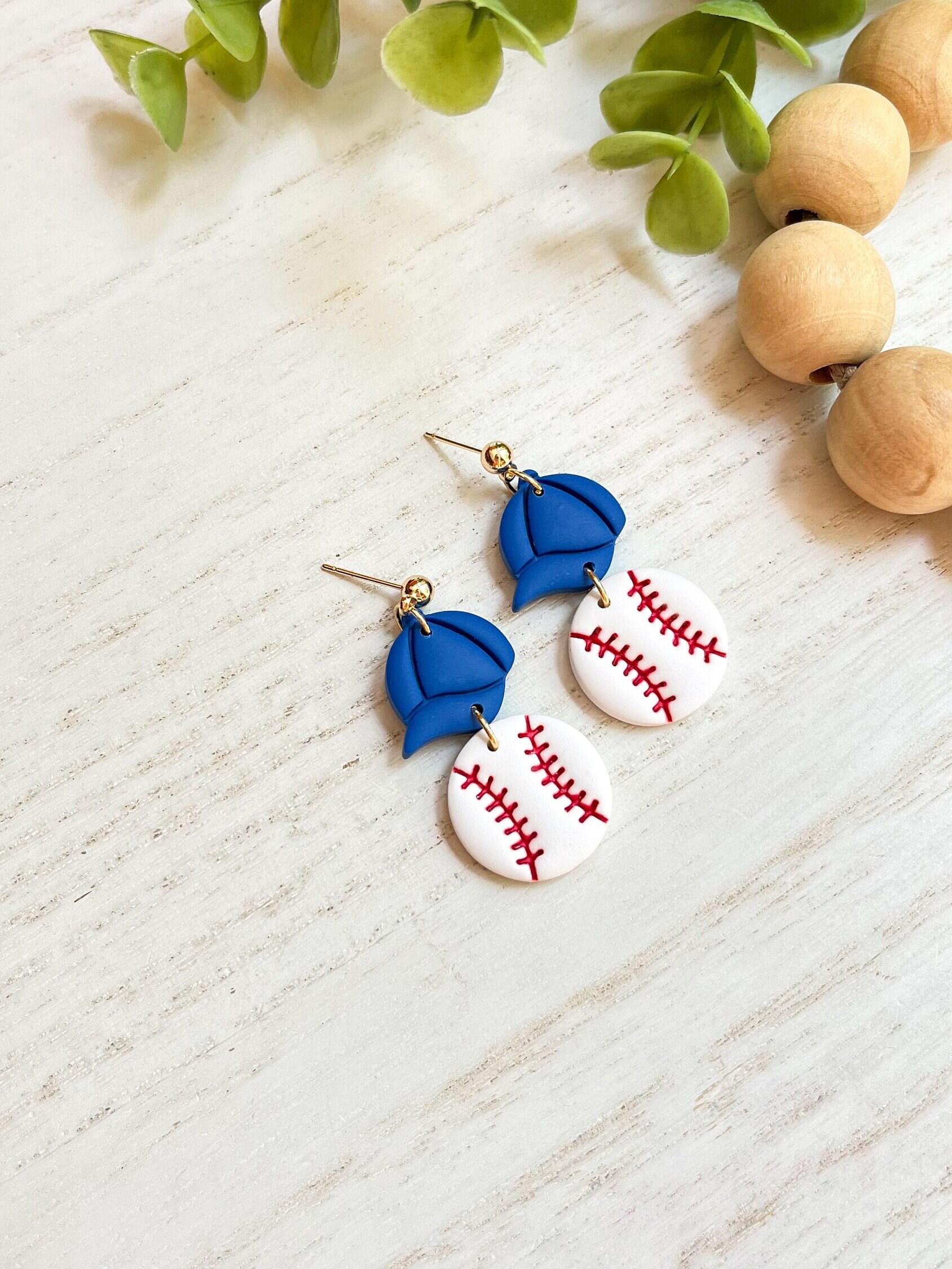 Orecchini personalizzati in legno di baseball in argento sterling con