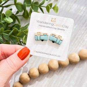 Retro Camper Clay Earrings: Handmade Van Life Jewelry image 2