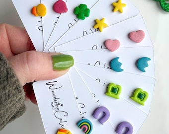 Mini Saint Patrick's Day Lucky Charms Stud Earrings, Marshmallow Cereal Earrings