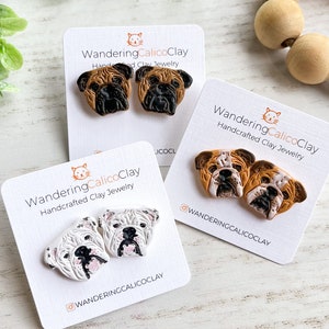 Custom Bulldog Earrings, Custom Dog Jewelry, Personalized Dog Breed, Bulldog Lover Gift, Unique Dog Gift, Veterinarian Gift