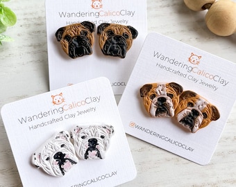 Custom Bulldog Earrings, Custom Dog Jewelry, Personalized Dog Breed, Bulldog Lover Gift, Unique Dog Gift, Veterinarian Gift