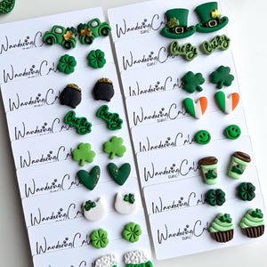 St Patrick's Day Stud Set, Polymer Clay Irish Earrings