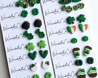 St Patrick's Day Stud Set, Polymer Clay Irish Earrings