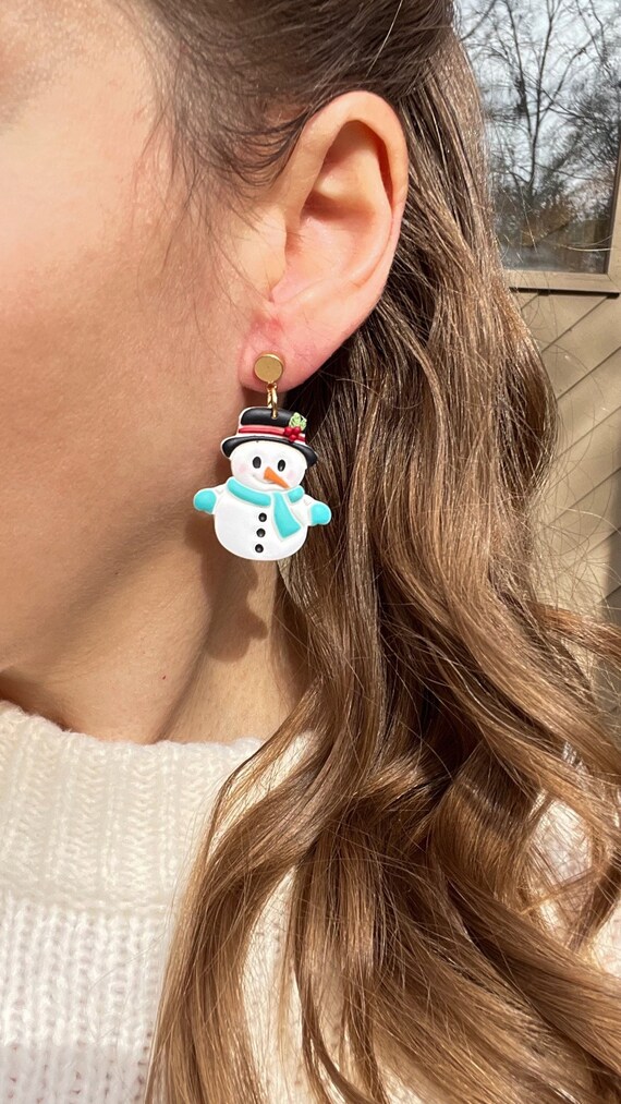 Frosty Snowman Polymer Earrings Frosty Snowman Polymer Earrings