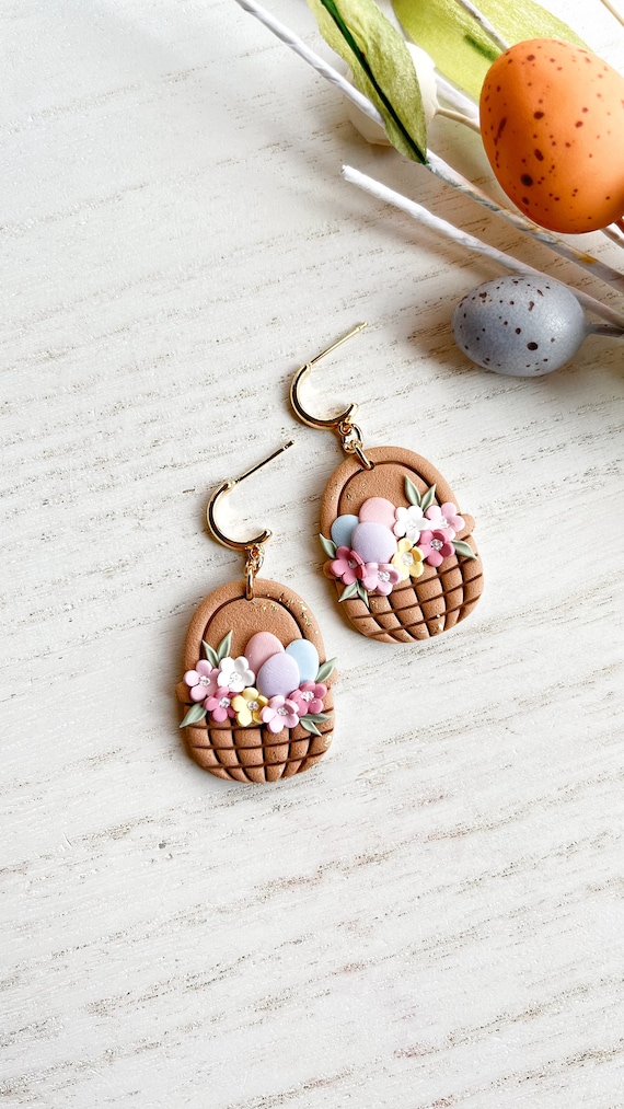 Easter Bunny Drop Earrings For Women - Colorful Rabbit With Egg Dangle Jewelry