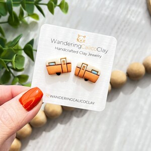 Retro Camper Clay Earrings: Handmade Van Life Jewelry image 5