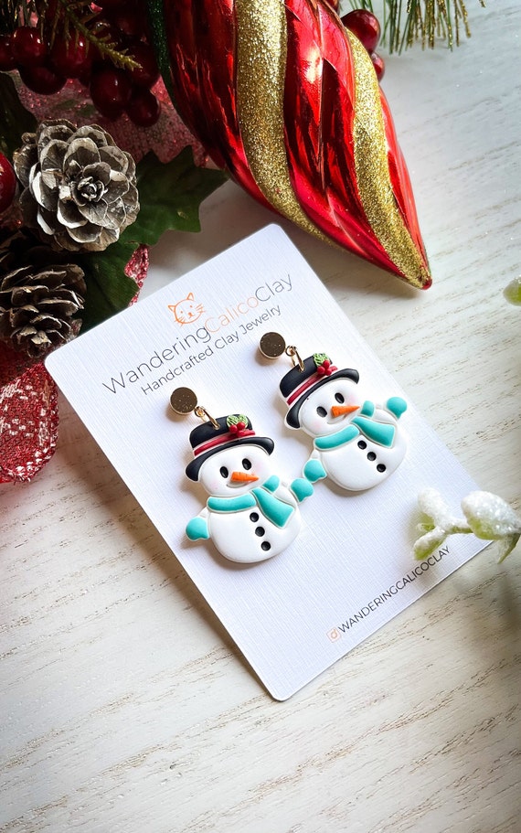 Frosty Snowman Polymer Earrings Frosty Snowman Polymer Earrings