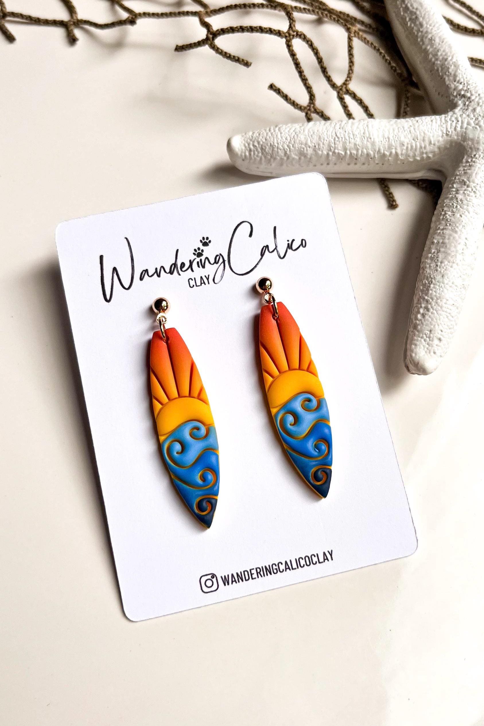 ピアス VINTAGE HOLLYWOOD Line Surfing Board Earrings VH2336EA003B Wave Earring: Women's Designer Earrings | Tory Burch