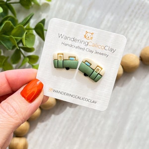 Retro Camper Clay Earrings: Handmade Van Life Jewelry image 4